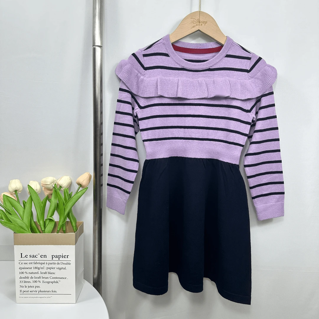 女童甜美可爱针织假两件连衣裙10NA53M