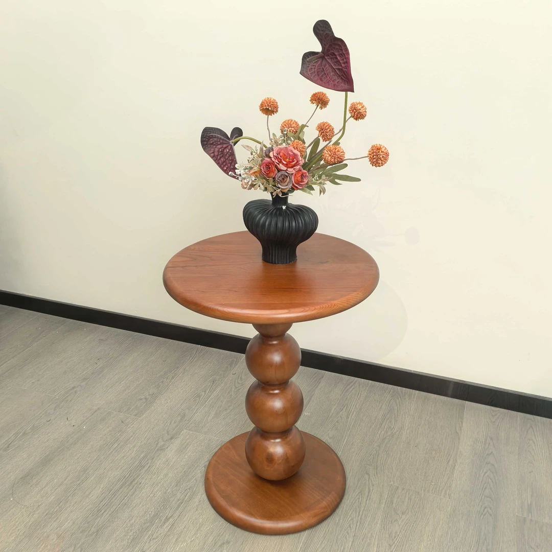 DS-FL003【中古风】樱桃木全实木简约沙发小角几小边几（450×58H）