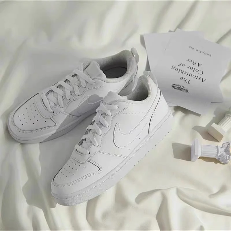 Nike/耐克正品COURT BOROUGH LOW 2女子GS大童低帮板鞋BQ5448-100