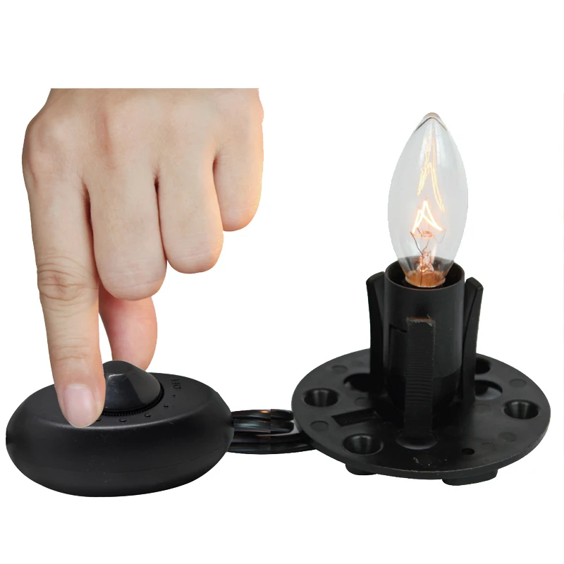 喜马拉雅盐灯配件灯泡底座可调光器开关E14灯头国标电源线配件