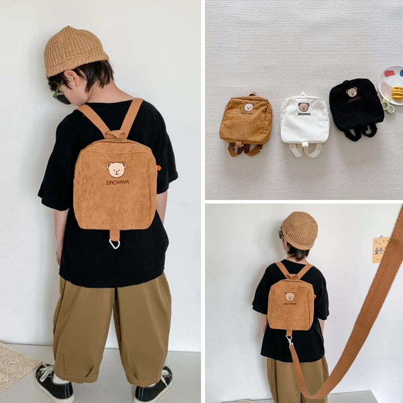 幼儿园书包时尚简约男女童防走失双肩包洋气百搭宝宝外出小背包潮