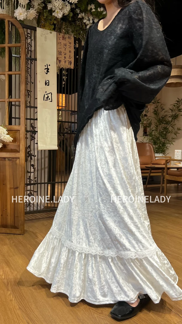 【钻石星河】HL气质钻石时髦丝绒显瘦柔软高级风贵气百搭半身裙