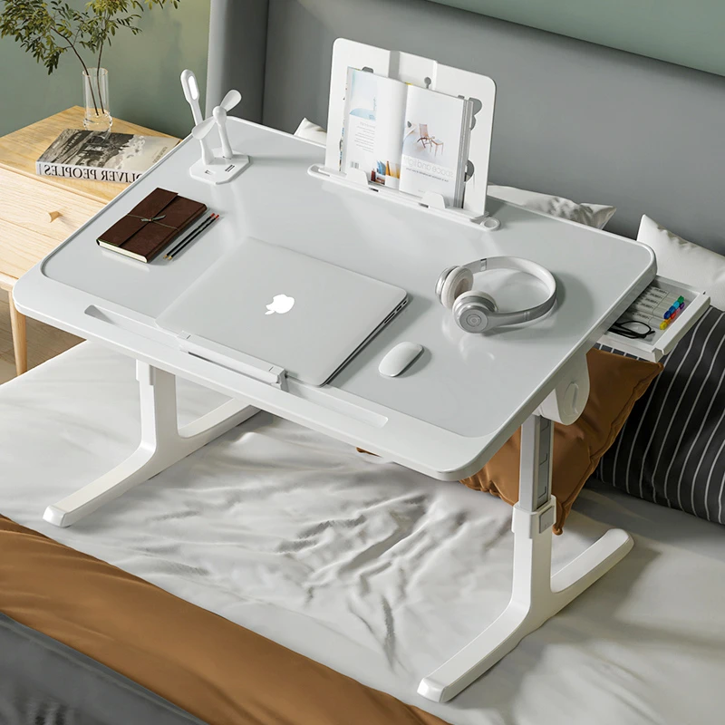 福思源升降书桌简约台式办公电脑桌学生宿舍可移动床桌卧室床边桌