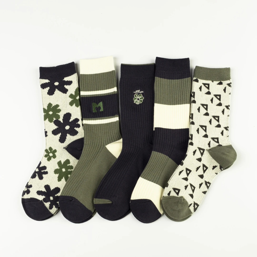 空谷幽兰系列少年女袜秋冬时尚百搭个性潮流高筒保暖工装袜ins