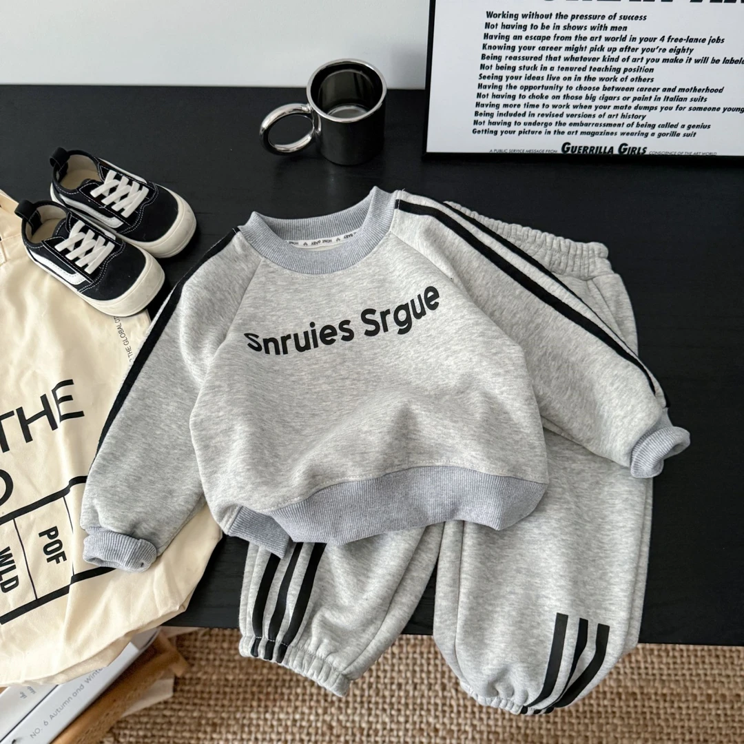 儿童长袖套装春秋季新款男女童宝宝卫衣卫裤两件套运动休闲洋气