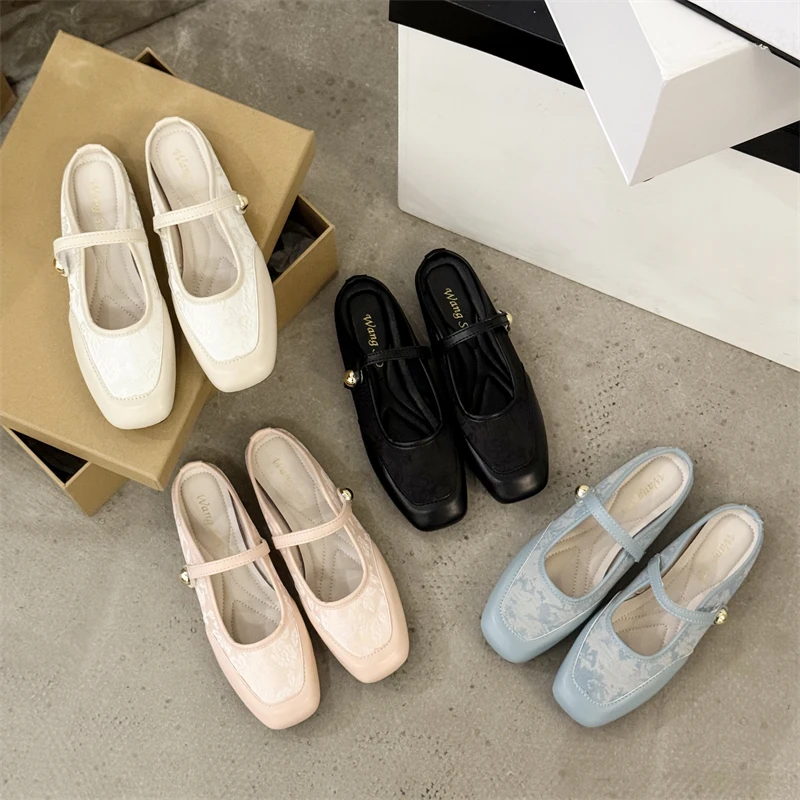 复古新中式国风鞋女子2024春新百搭软底高级感气质包头拖W200