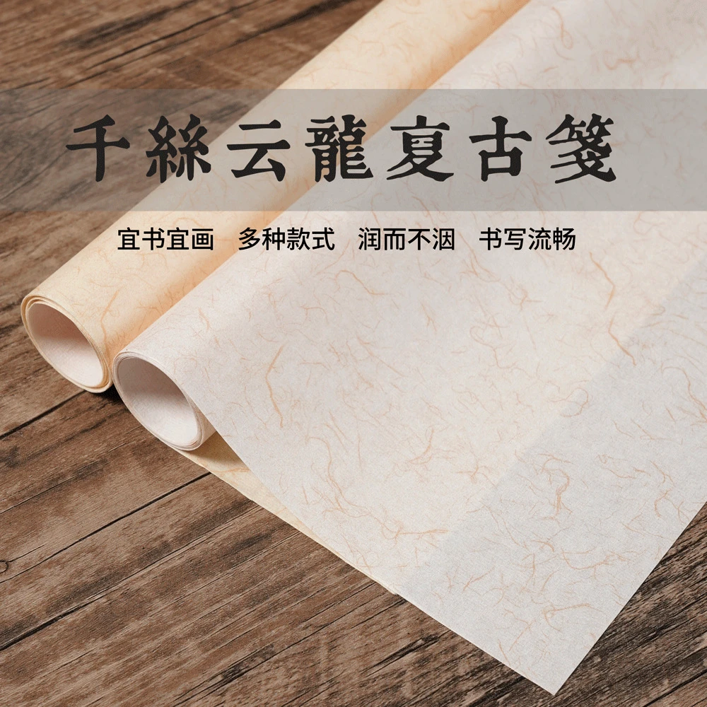 【千丝云龙】四尺六尺宣纸仿古笺半生熟宣纸麻布纹宣纸书法专用手工