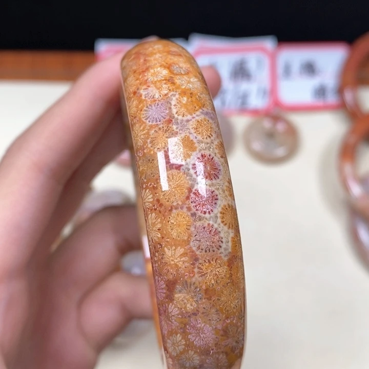 硅化珊瑚（珊瑚玉）手镯未镶嵌迷***蝶