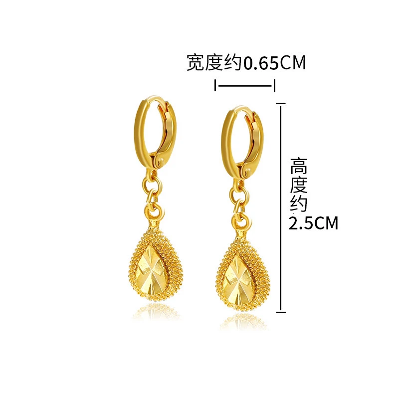 合金耳饰 金色耳圈吊水滴耳环时尚高级感小众女款气质耳饰耳坠