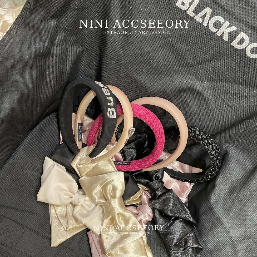 暗黑辣妹日韩出口美式潮奢时尚碎细发加高压碎发发箍