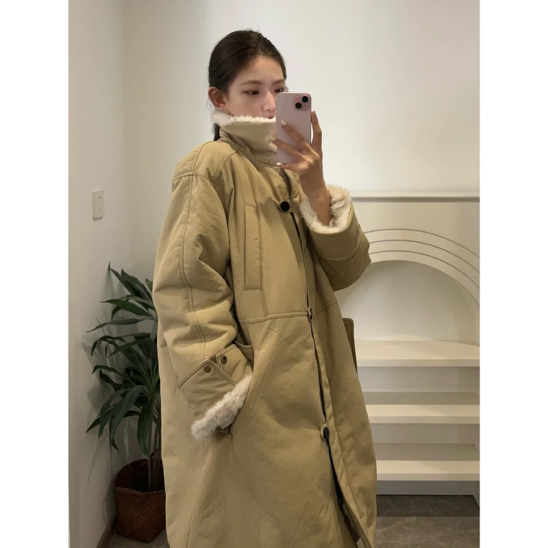 JOOMUUOFFICE 新款巴恩风穿搭保暖锁温毛毛夹克工装风棉服外套