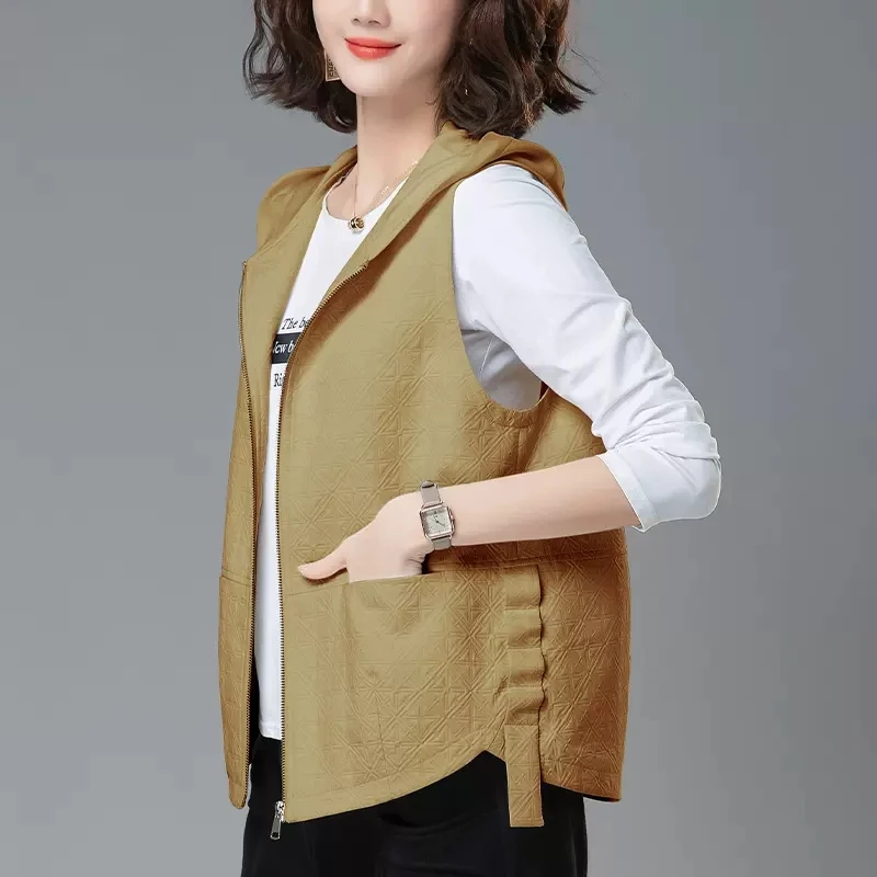 春秋新款洋气百搭宽松大码外穿显瘦短款时尚马夹外搭休闲女士马甲