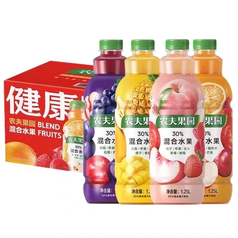 农夫山泉农夫果园混合水果蔬汁30%桃橙汁1.25L*2瓶450ml*5瓶饮料