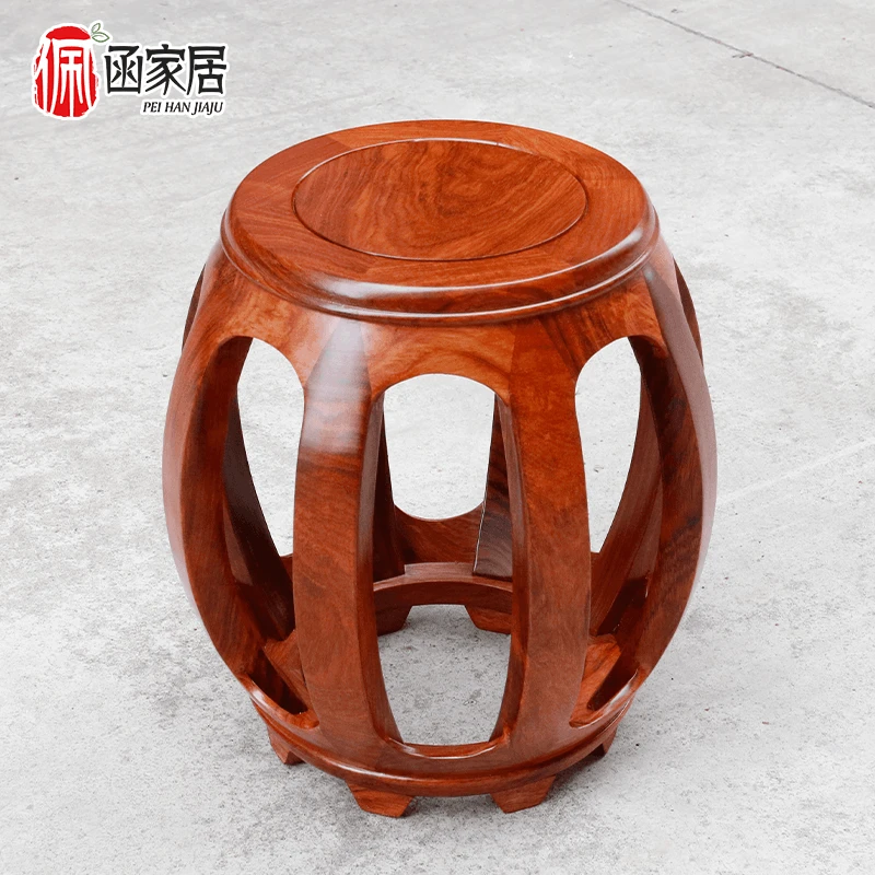 实木亚花梨木大号花梨色鼓凳（43.5）