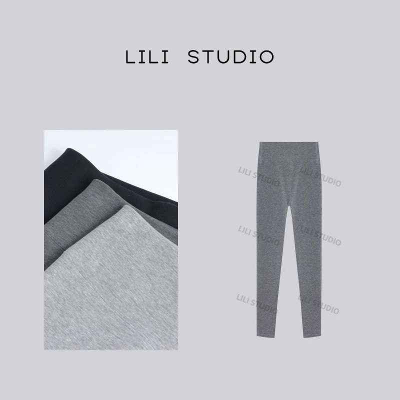 PCNY「升温裤」不理理冬季新款女装简约保暖打底裤女0075