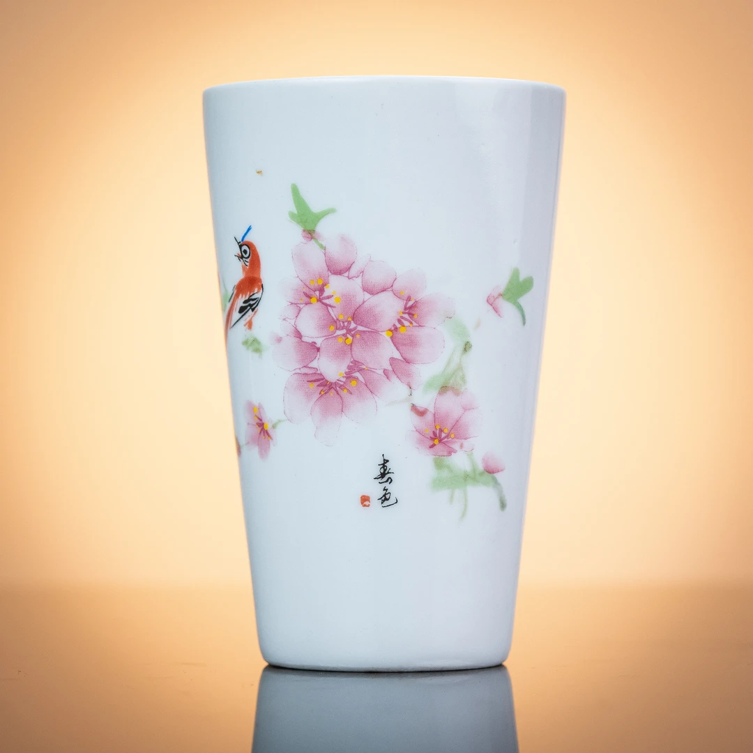 景东陶瓷    陶瓷可乐杯 水点桃花杯