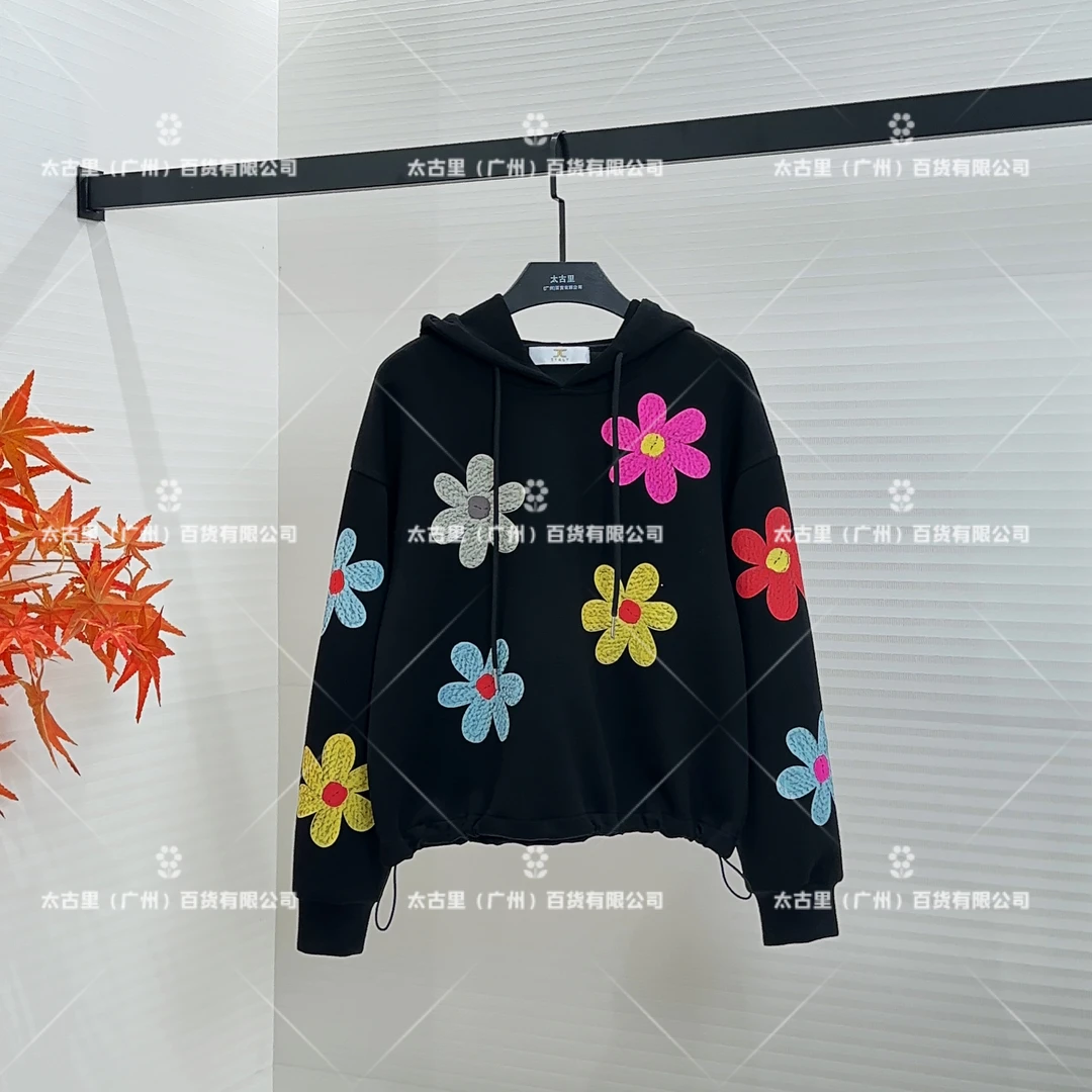锦丨时尚重工百搭立体花朵连帽卫衣JC-A1946