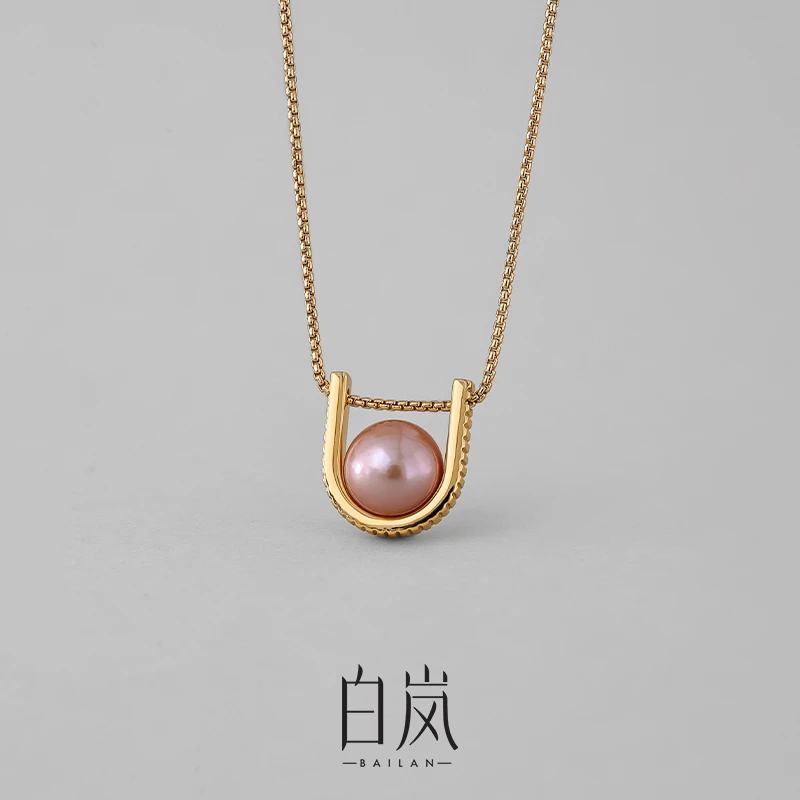 白岚流彩珍珠项链女爱迪生新款S925银轻奢小众百搭复古时尚XL3206