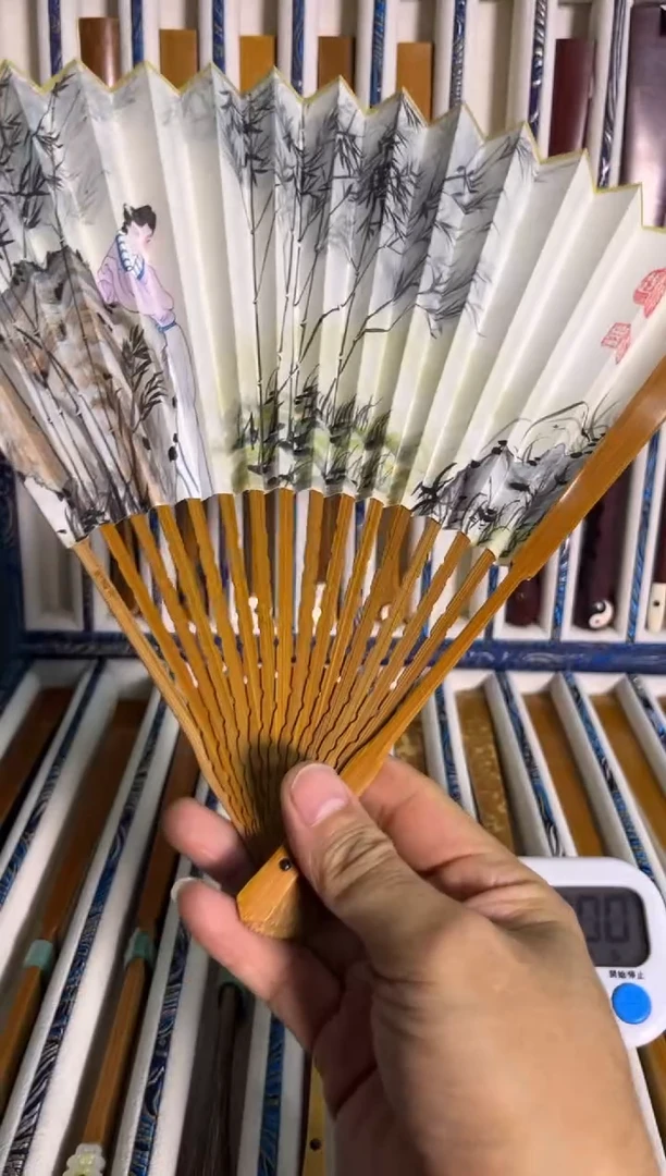 【闪购商品】书法仕女图加三和青扇骨