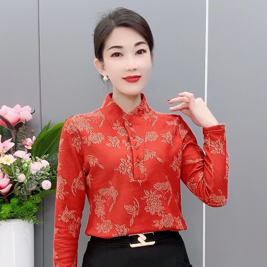 秋冬时尚加绒长袖打底衫气质内搭显瘦洋气上衣秋冬百搭打底衫