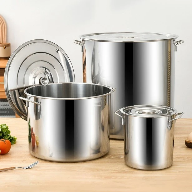 不锈钢汤桶油桶铁桶密封桶带盖圆桶卤水桶商用加厚大桶大