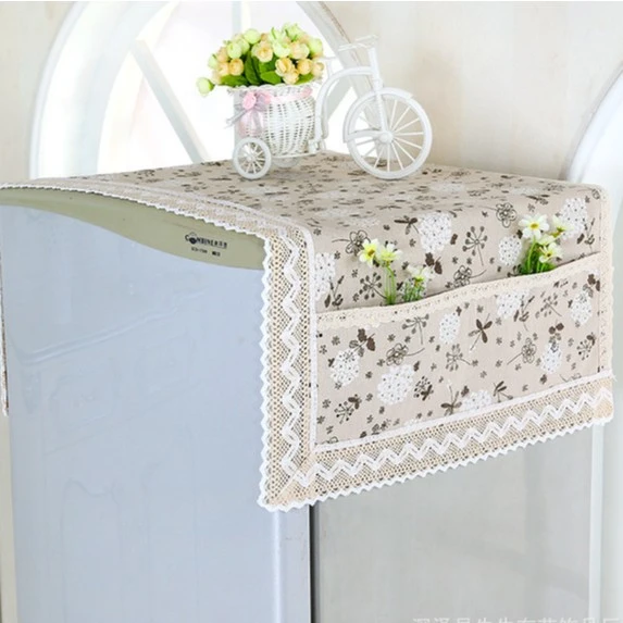 消毒柜防尘盖布新款棉麻单开门冰箱盖巾双开门防尘罩侧开门洗衣机