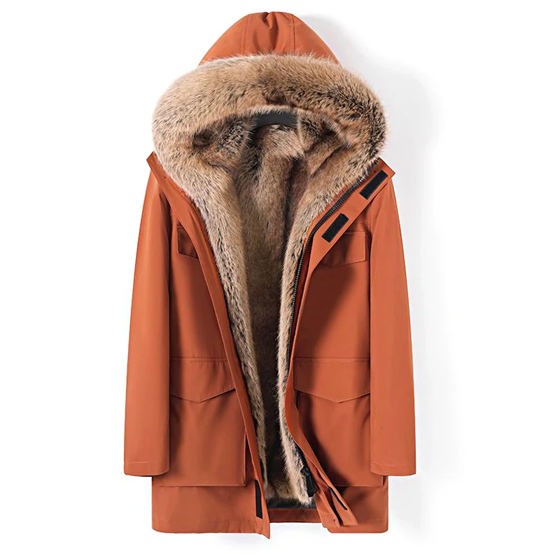 攀森·PANSENYUN 新款时尚秋冬保暖加厚连帽男款冬季派克服外套