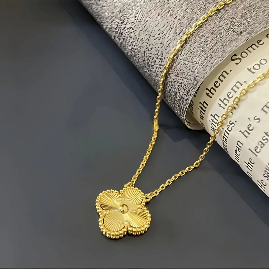 钛钢项链 【钛钢不掉色】四叶草项链女轻奢小众设计感项链X