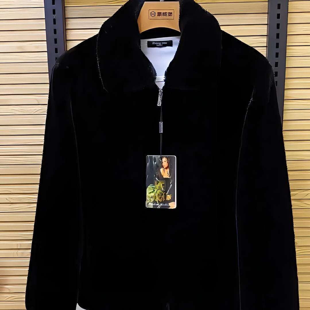 冬季男装新款高品质舒适款男士休闲外套翻领款   男夹克外套黑色