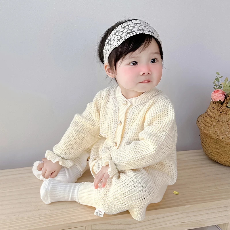 【MP9160】婴儿秋季针织连体衣女童可爱小香风哈衣宝宝爬服洋气保暖