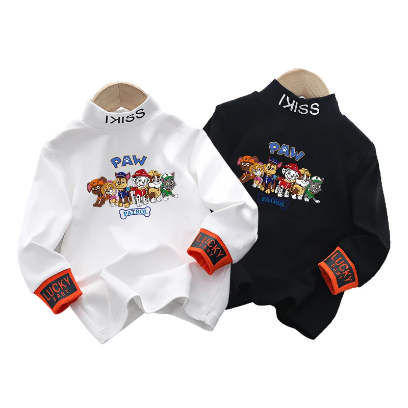 汪汪队衣服儿童内搭打底衣服宝宝纯棉打底衫男女童半高领长袖T恤