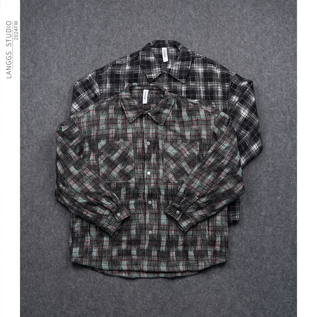 LANGGS&浪叔 男款冬季轻薄衬衫时尚高级羽绒服夹克-SZ2475