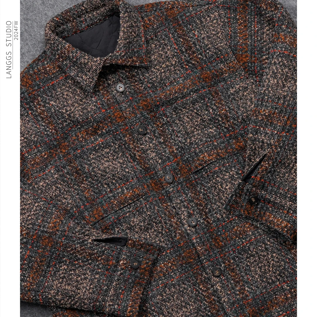 LANGGS&浪叔 秋季撞色亚麻感棉衣夹克外套-FW44108