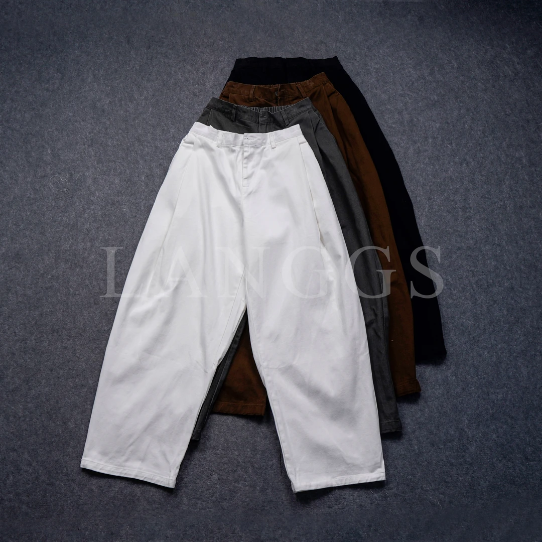 LANGGS&浪叔 早秋休闲简约纯棉舒适长裤百搭弯刀牛仔裤-99611