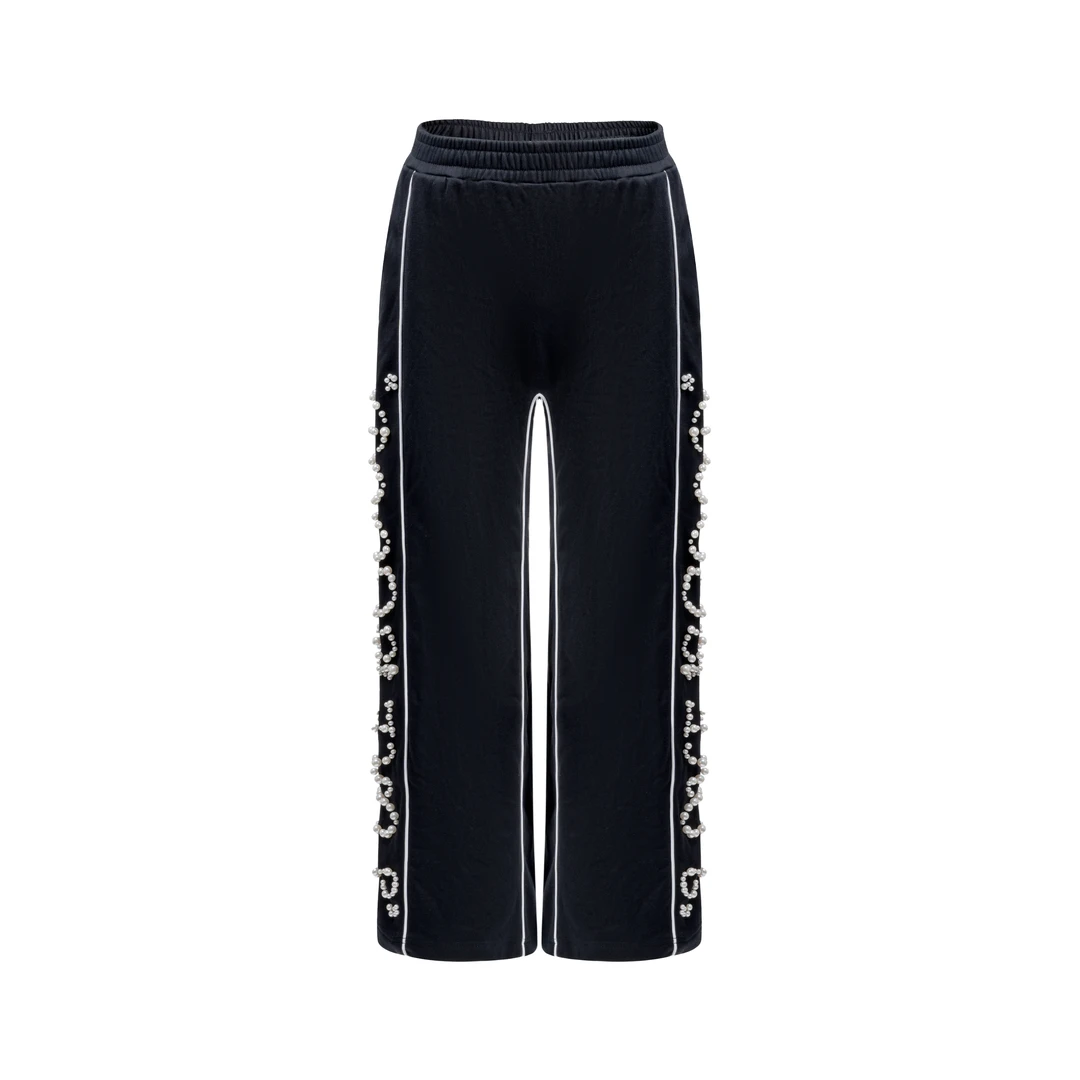 GOODBRAND24秋冬LOVEISGOOD珍珠轻奢时尚高级感卫裤男女同款男士