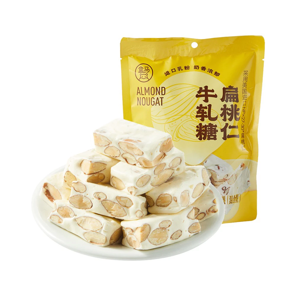 盒马扁桃仁牛轧糖260g不沾牙不甜腻新西兰进口黄油奶味浓郁独立袋