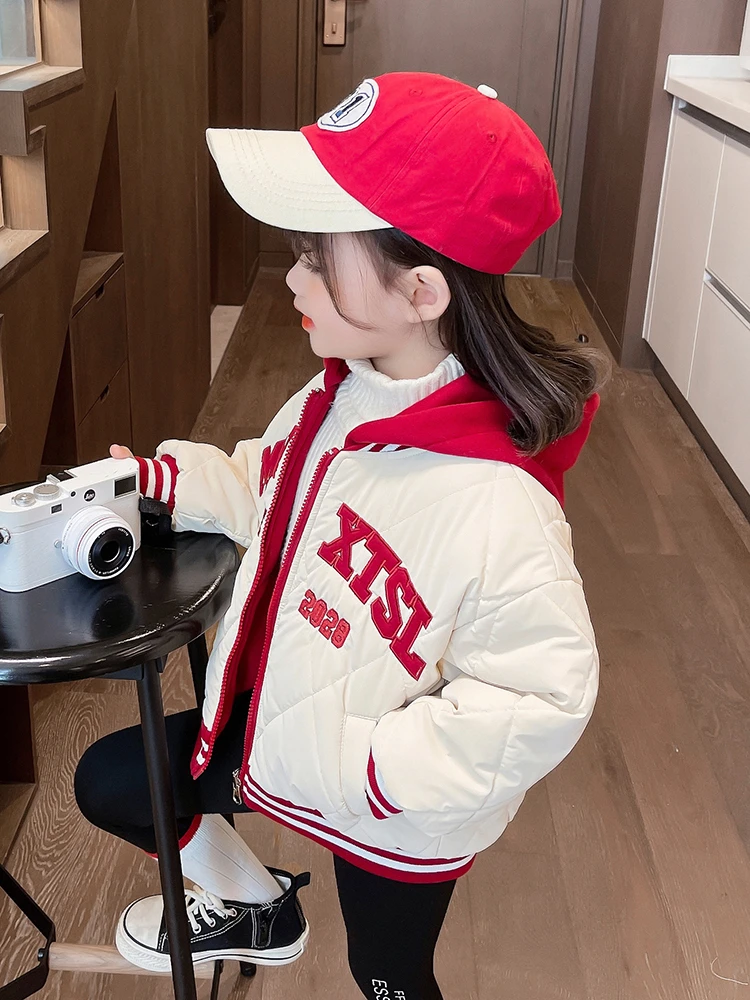 两面穿女童棉衣冬装2023新款洋气儿童套加厚棉服宝宝棒球服棉袄