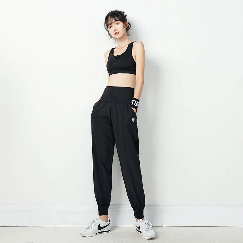 胖妹妹运动裤女宽松秋季跑步健身裤春秋薄款速干大码高腰瑜伽长裤