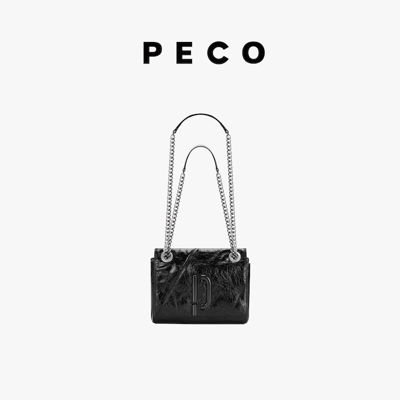PECO城市系列嬉皮包链条时尚百搭女女士春夏牛皮托特包单肩