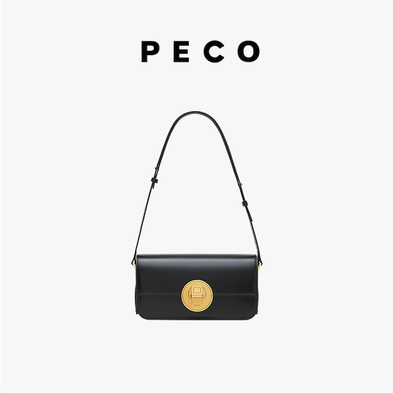Peco独立设计852易拉罐baby法棍包复古斜挎女高级感牛皮小众轻奢