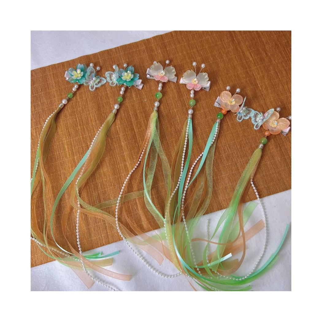 国风纸鸢飘带对装发夹（款式随机）