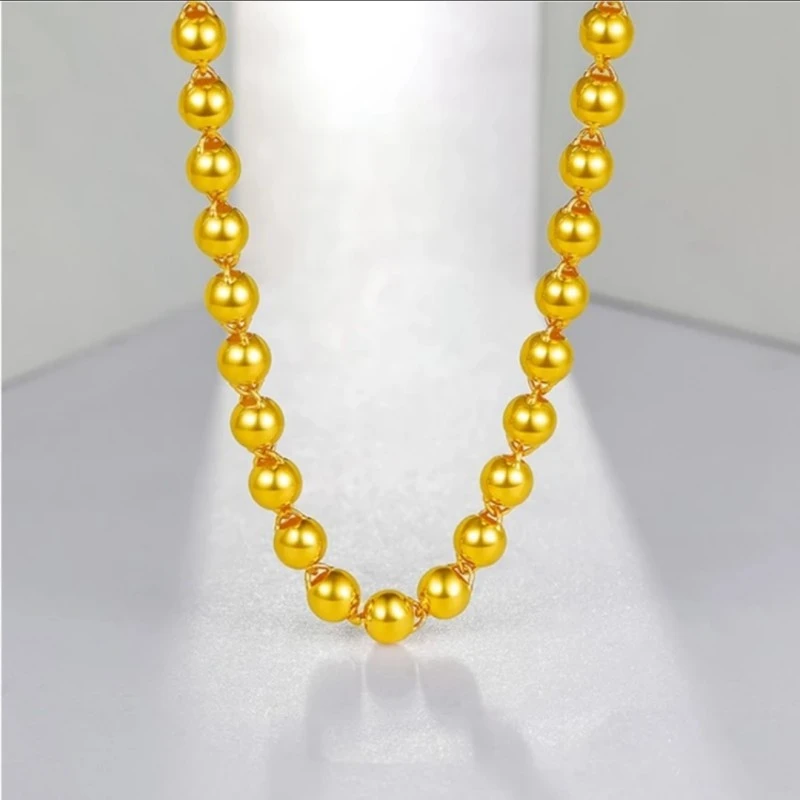 合金项链 2024爆款【圆珠项链】潮流新款手工精美时尚大气金色