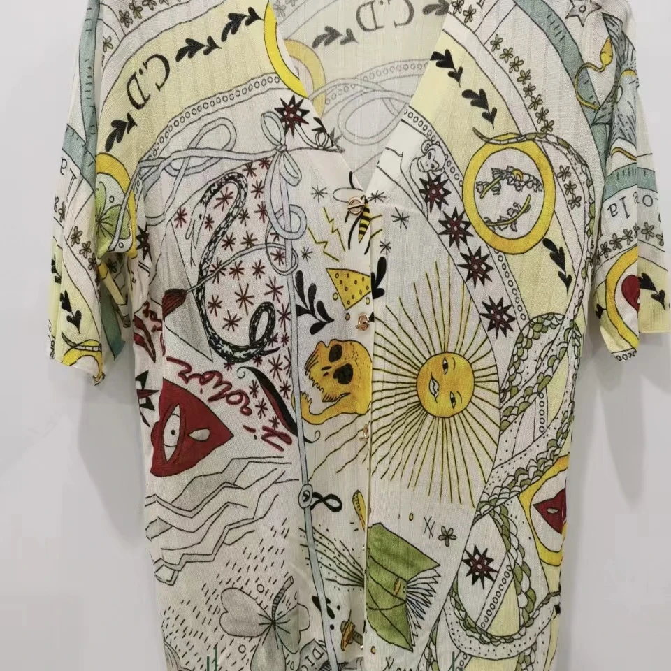 5367绚丽色彩感宽松T恤~细腻水溶短袖打底衫圆领