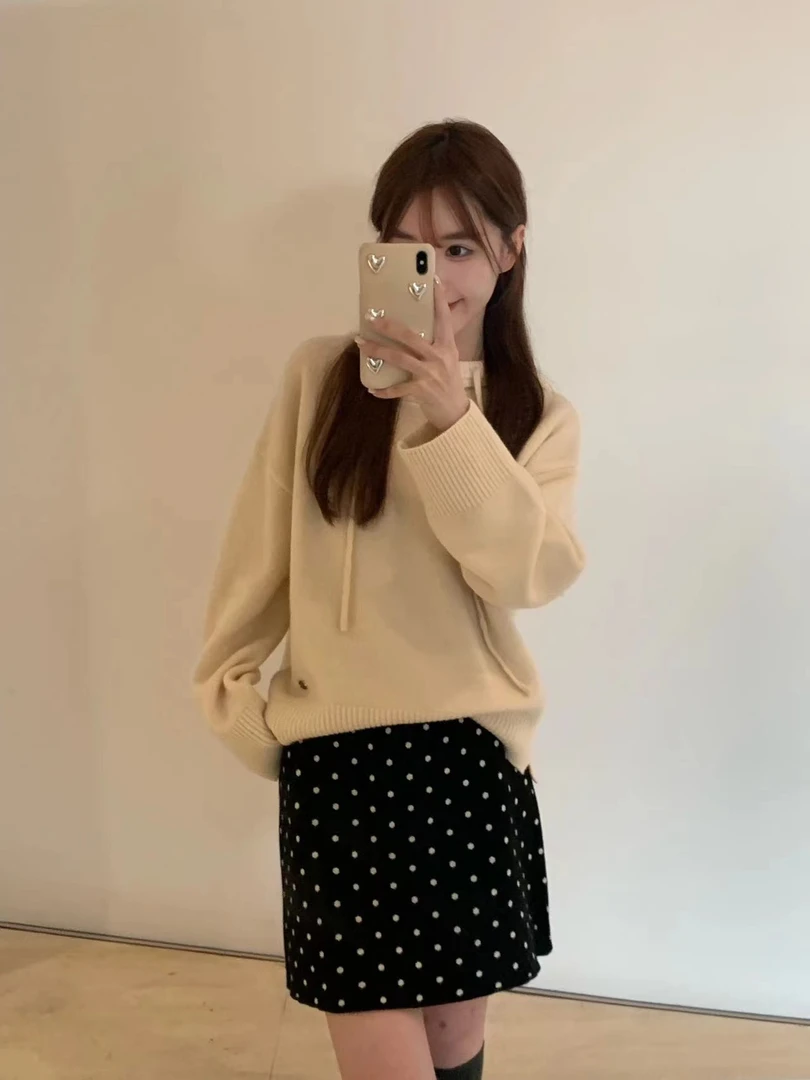 休闲减龄连帽针织衫 高克重 毛衣保暖连帽休闲 毛衣4292