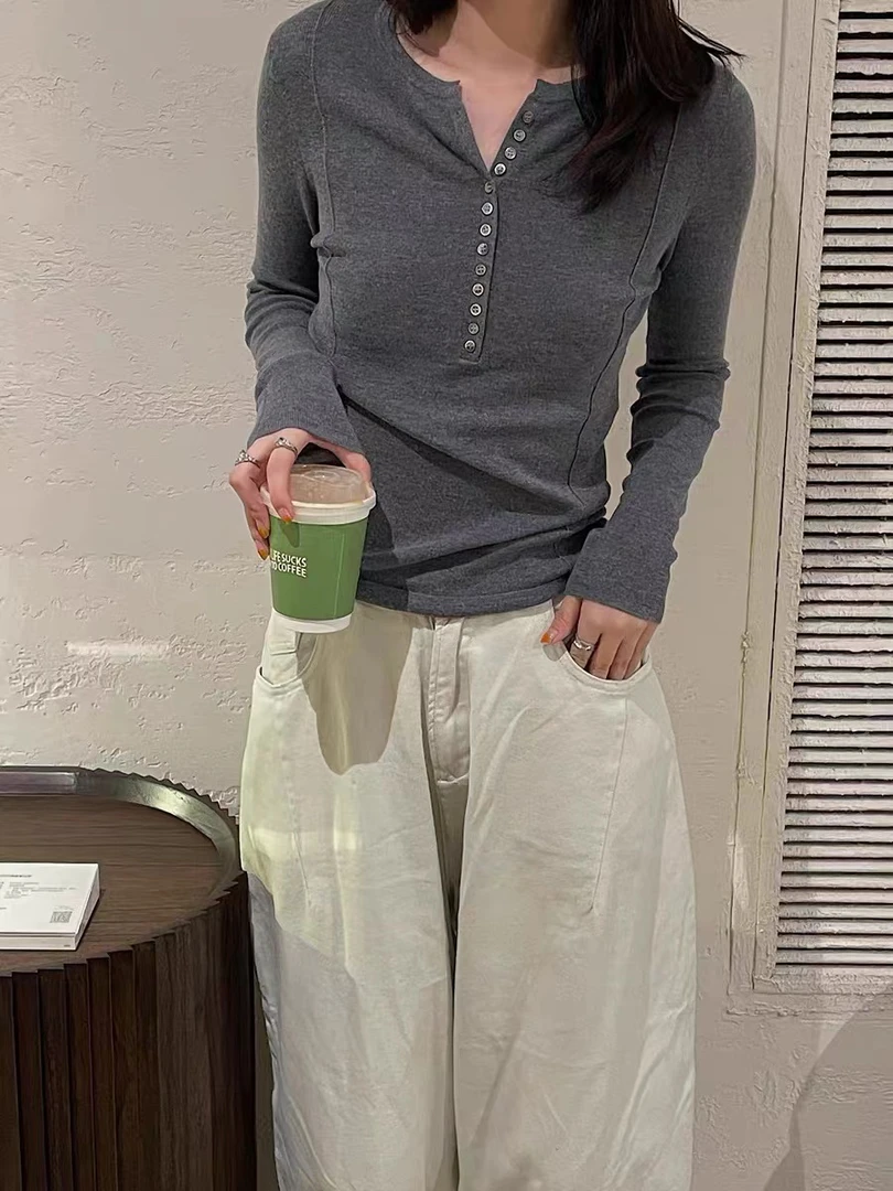 精纺3969超细80支打底衫亲肤显瘦v领打底衫