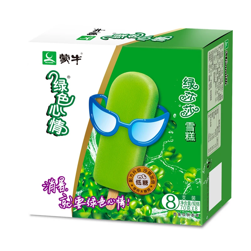 蒙牛绿色心情绿莎莎雪糕 70g*8支装/盒