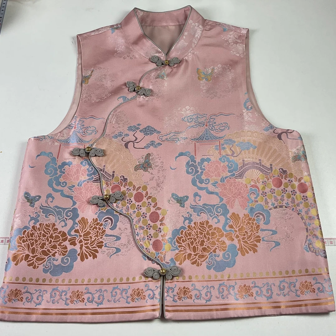 钱小萍游园惊梦斜襟款马甲新中式女装