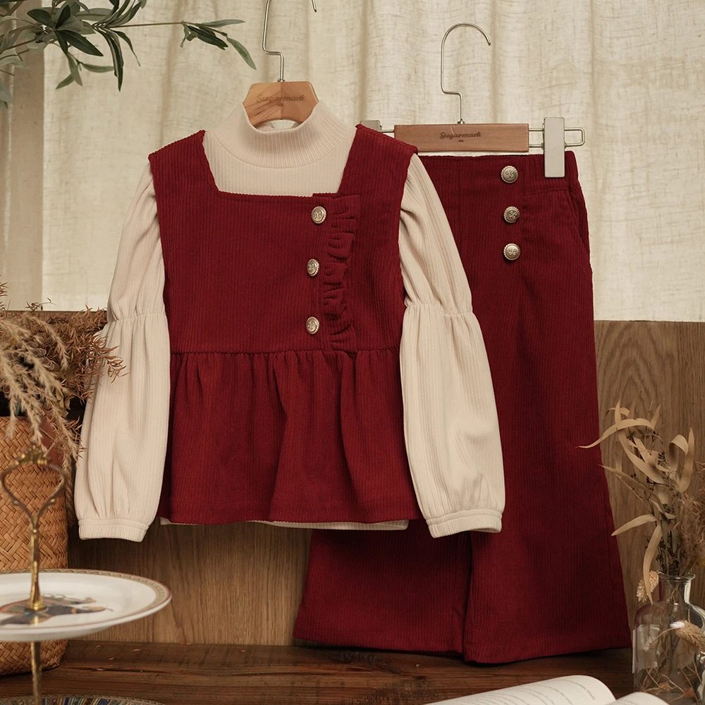 【苏格马可】2024年秋季原创设计新款韩系女小童时尚轻奢洋气套装