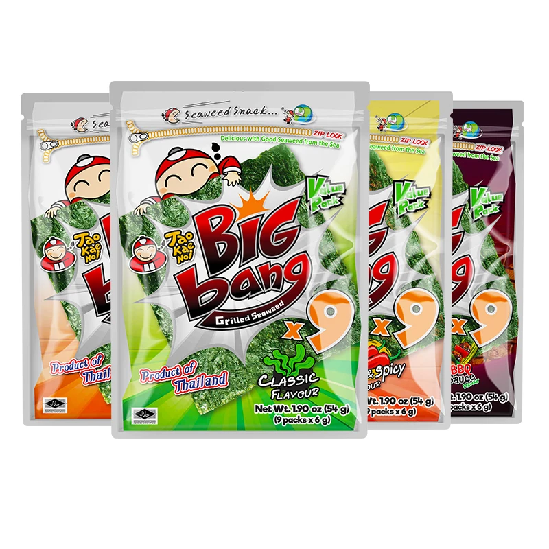 粉丝福利泰国进口老板仔大片装海苔片54g*3大包