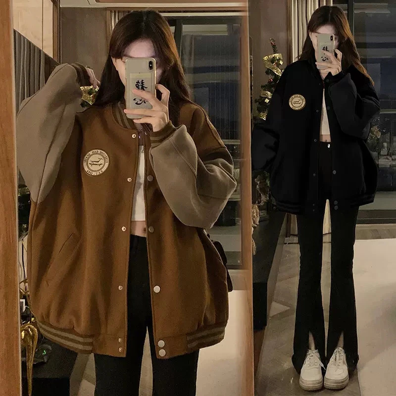 #棒球服少女春秋2023新款学生美式学院风宽松休闲夹克外套/6010/